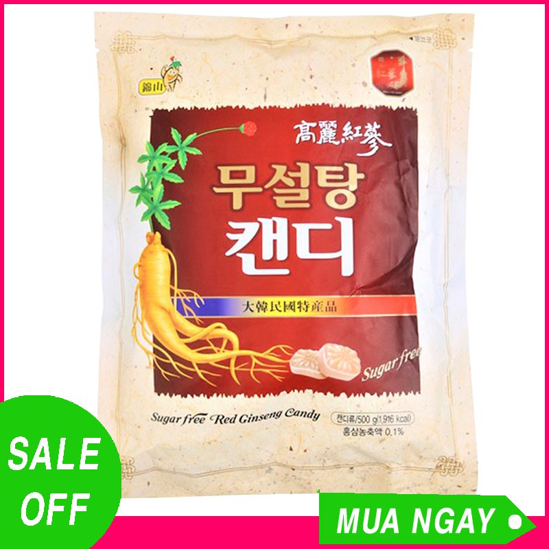 KẸO HỒNG SÂM KHÔNG ĐƯỜNG HÀN QUỐC - BỊCH 500G