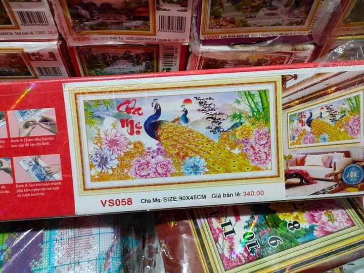 Tranh đính đá ABC Cha Mẹ VS058 (90x45cm) - chưa đính đá