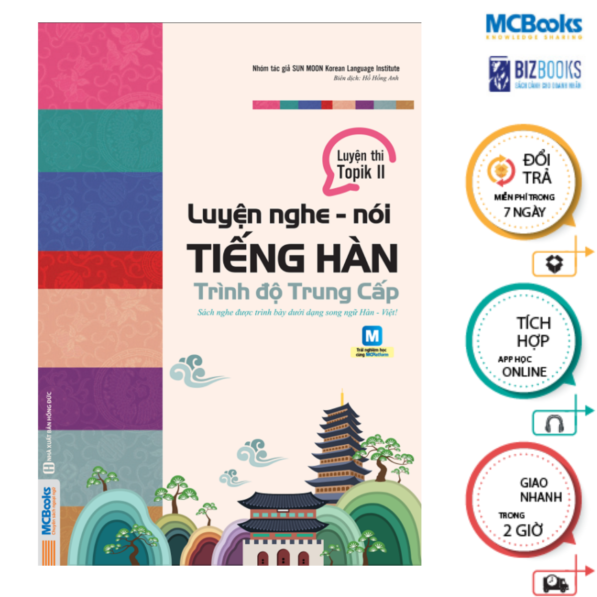 Sách - Luyện nghe- nói tiếng Hàn trung cấp - McBooks