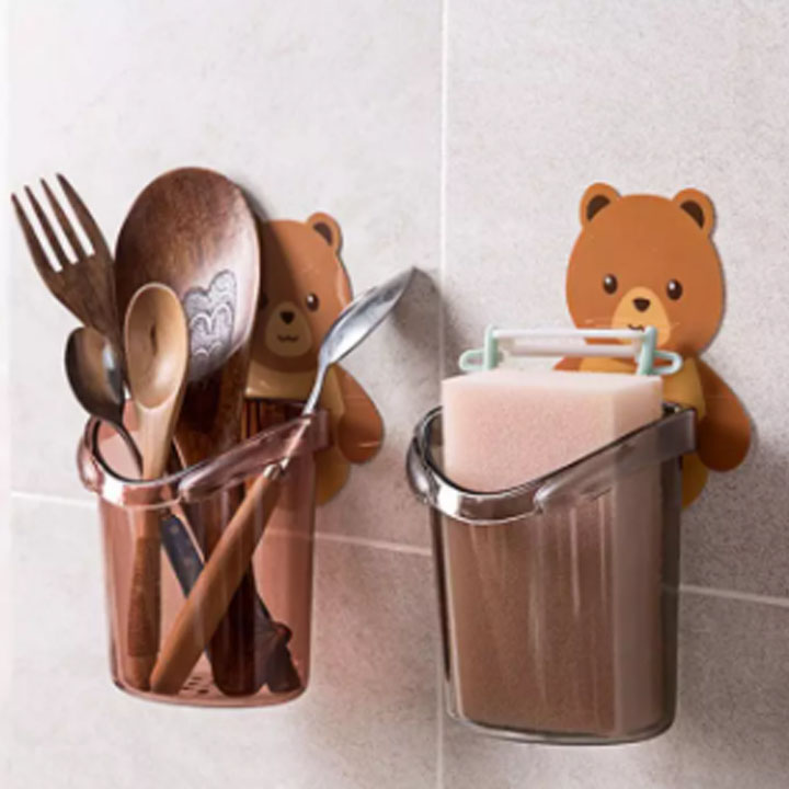 Cốc Cắm Bàn Chải Kem Đánh Răng Hình Gấu Dán Tường Chịu Lực Tốt , Cốc Gấu,  Cốc Đựng Bàn Chải, Kem Đánh Răng, Cốc Hình Gấu Dán Tường Siêu Dính Siêu Chắc