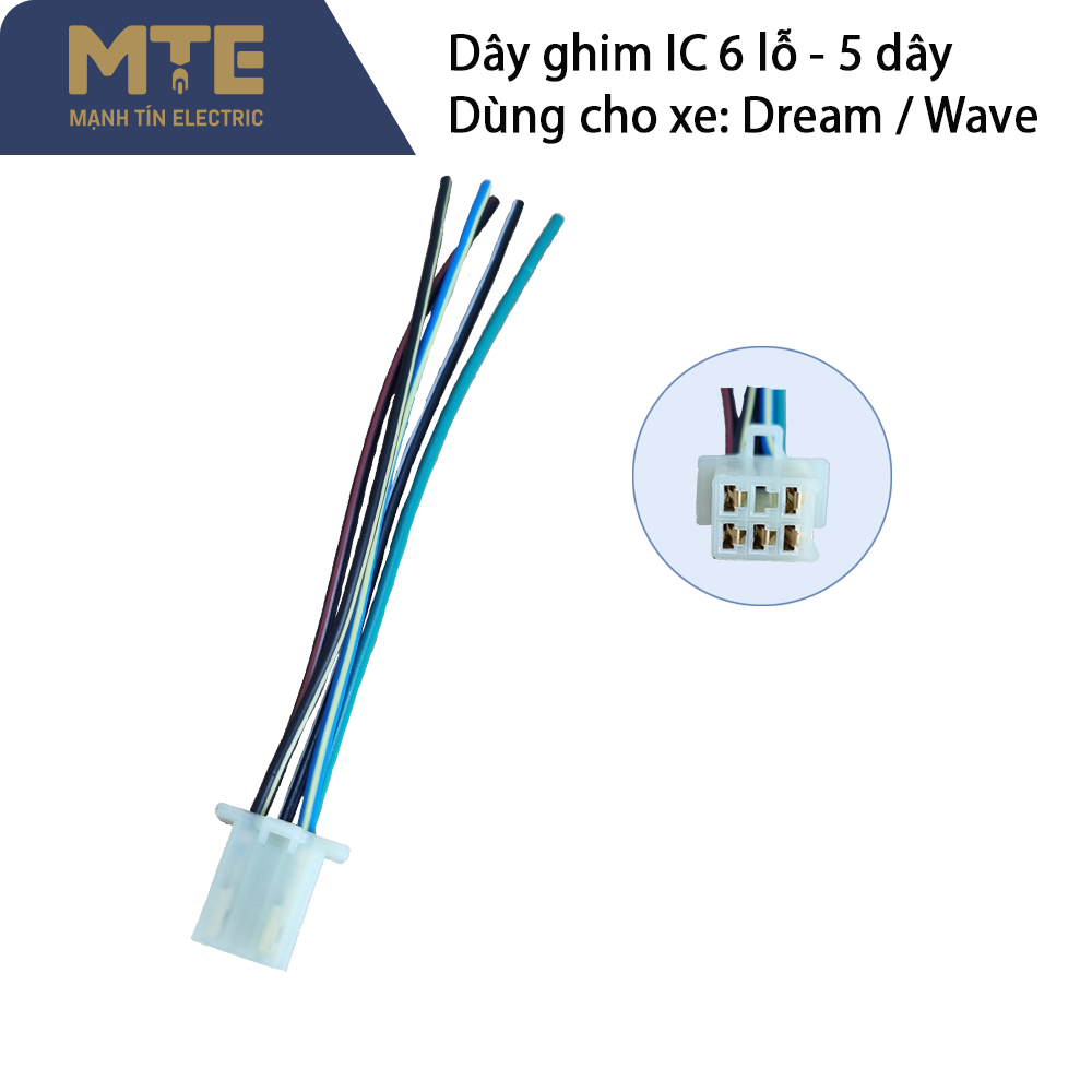 Dây ghim ic 6 lỗ 5 dây dùng cho xe dream - wave