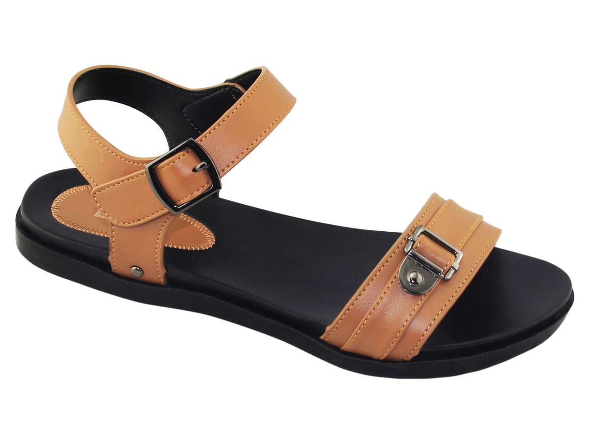 Sandal đế bằng nữ Bita's SYN.273 (Đen + Kem + Nâu + Xám)