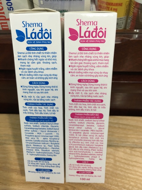 Sữa Vệ Sinh Phụ Nữ Shema Lá Đôi 100ml/200ml (Xanh-Hương Dịu Mát-200ml)