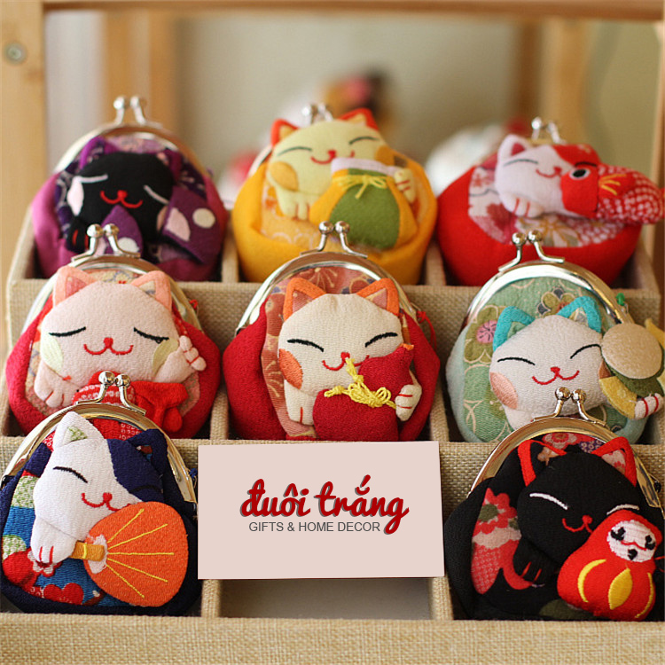 Ví Mèo Thần tài clip 10x9cm (Khách chốt màu muốn mua trong tin nhắn)