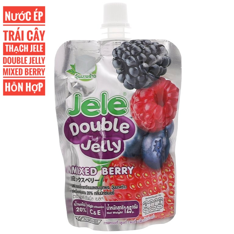 Nước Ép Trái Cây Thạch L-Jele Double Jelly Hương Mixed Berry - Thùng 12 Lốc