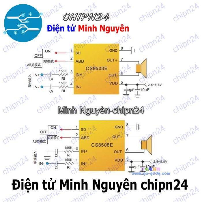 [1 con] (ST) IC Dán CS8508 SOP-8 Hàng Tốt (SMD) (CS8508E 8508 8W) - HH004421