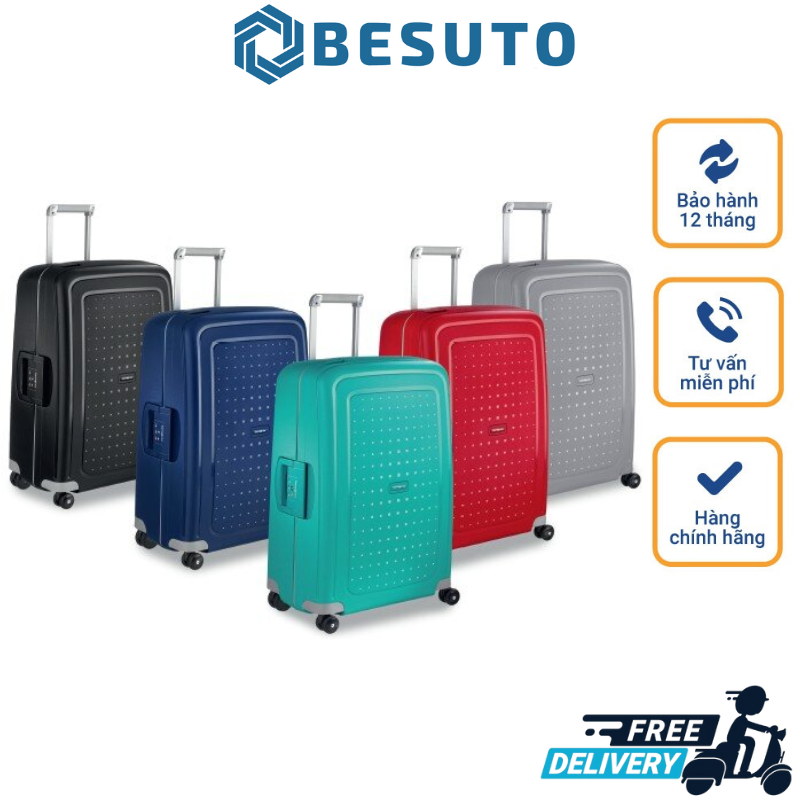 Vali Samsonite S Cure, Vali Kéo, Vali Du Lịch, Size Cabin, Khóa Chống Trộm An Toàn, Chân Xoay 360 Độ, Chất Liệu Nhựa Chống Va Đập, Nhập Khẩu EU, BH 12 Tháng