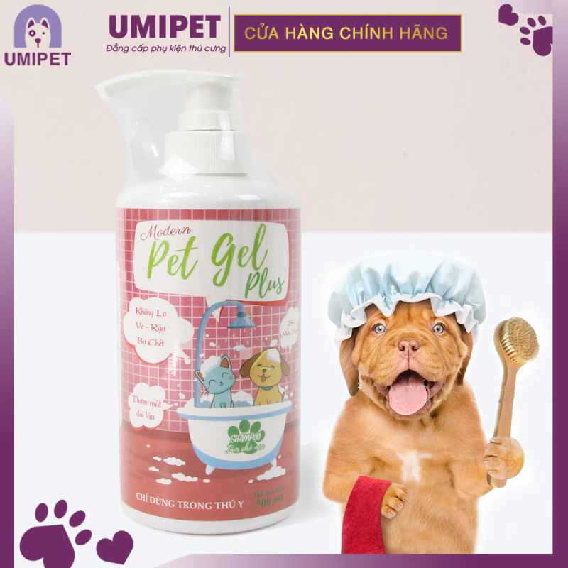 ữa tắm diệt ve giận bọ chét Chó Mèo Pet Gel Plus UMIPET 500ml - Sữa tắm cao cấp cho thú cưng