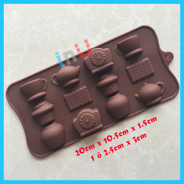 HCM - Khuôn silicon tea break ly tách ấm trà bánh quy đổ socola rau câu