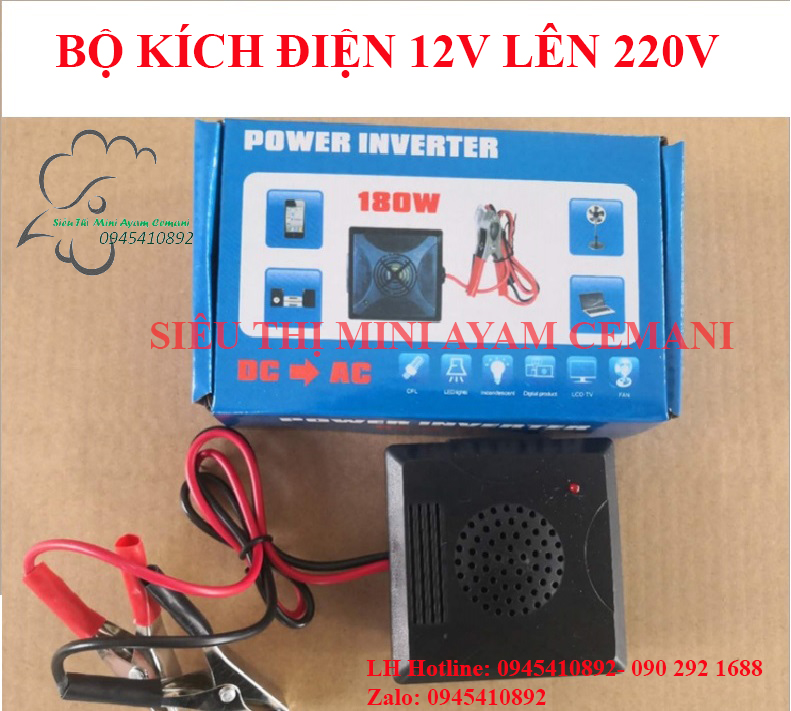 Bộ kích điệ n 12v lên 220v 180w