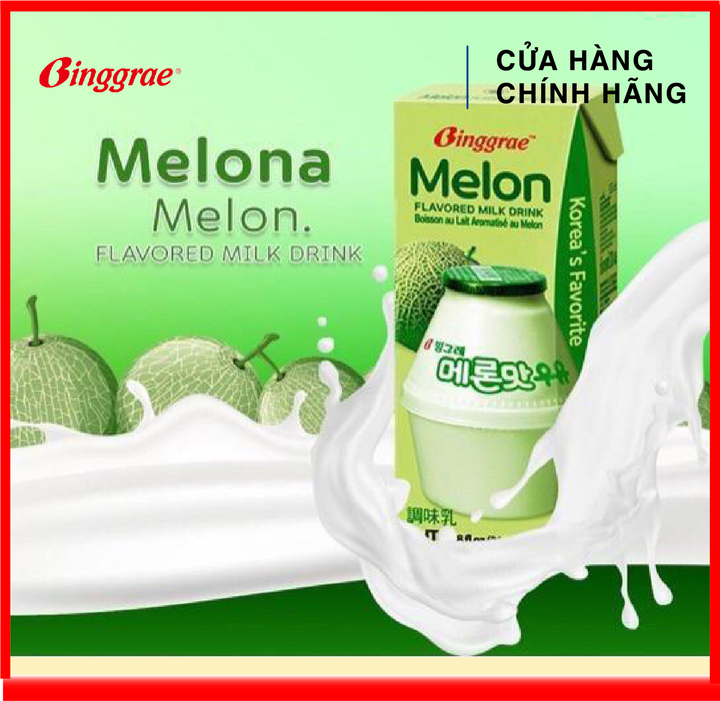 [HÀNG CÔNG TY NHẬP KHẨU] Sữa Dưa Lưới Melon Milk Binggrae 1 Hộp