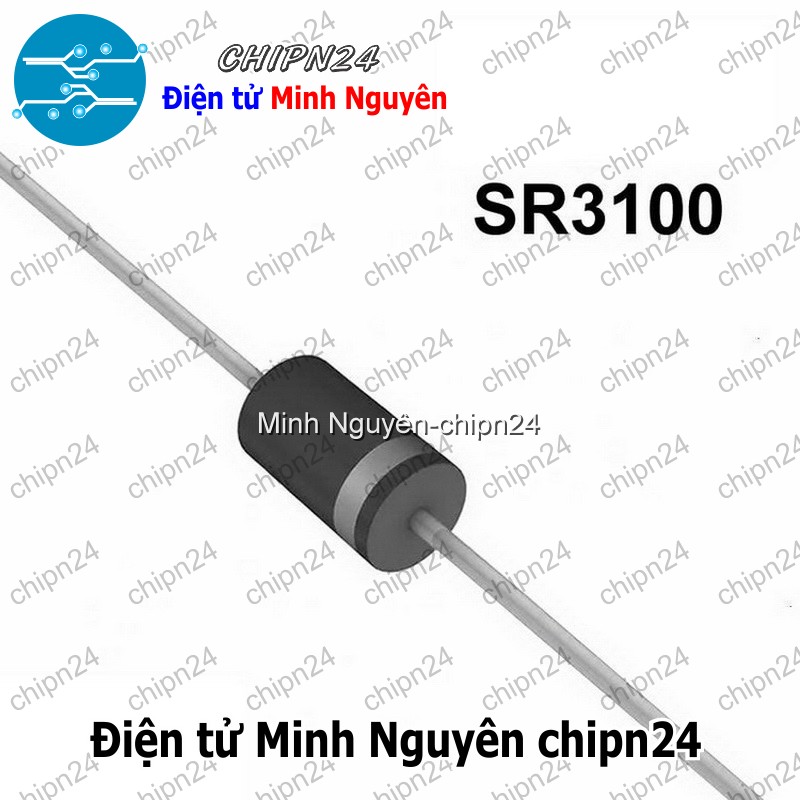 [5 con] (K472) Diode SR3100 DIP DO-27 3A 100V (SR 3100) [Diode Schottky] - HH004397