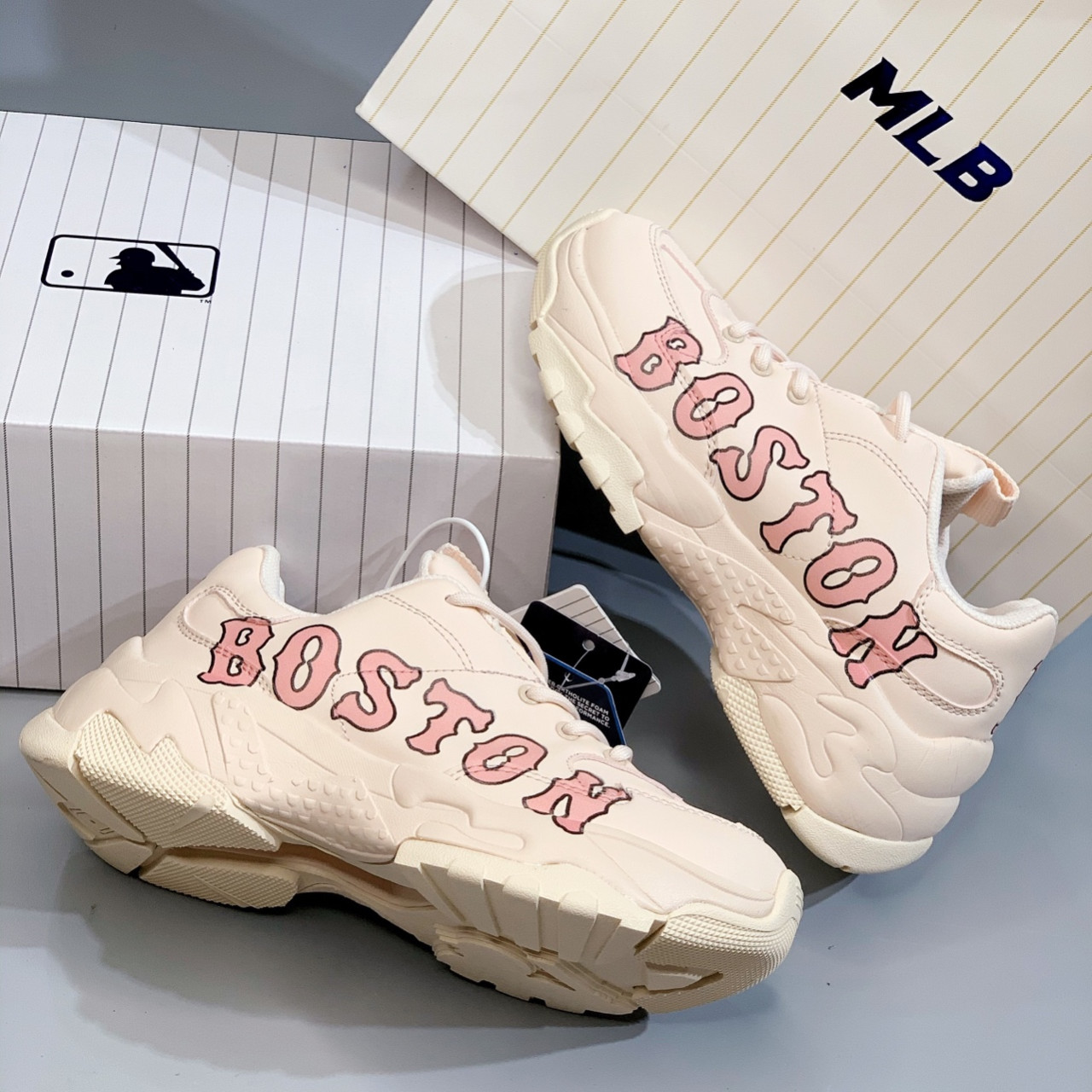 Giày Sneaker MLB Boston màu hồng ( full box)