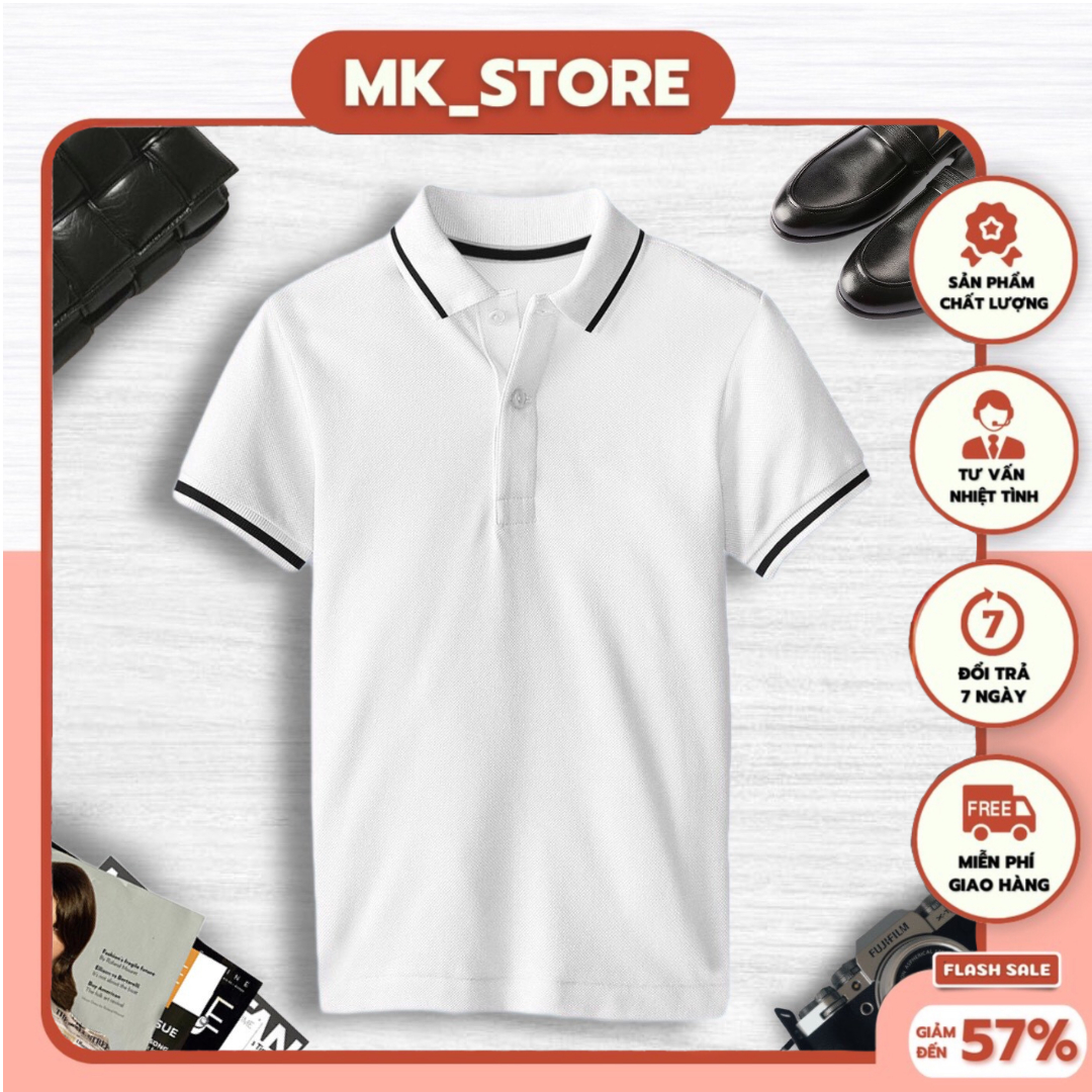 Áo thun Polo Phối Sọc Áo đồng phục  thời trang  Áo Thun Trụ Cá Sấu Mè áo thun phối viền thoáng mát giá tận xưởng