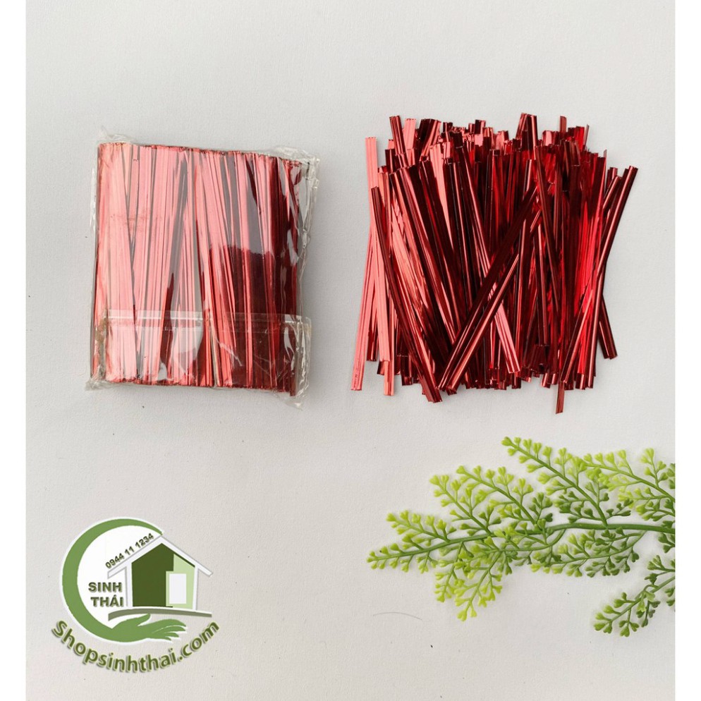 Bịch dây kẽm màu đỏ buộc túi làm đồ handmade dài 8cm