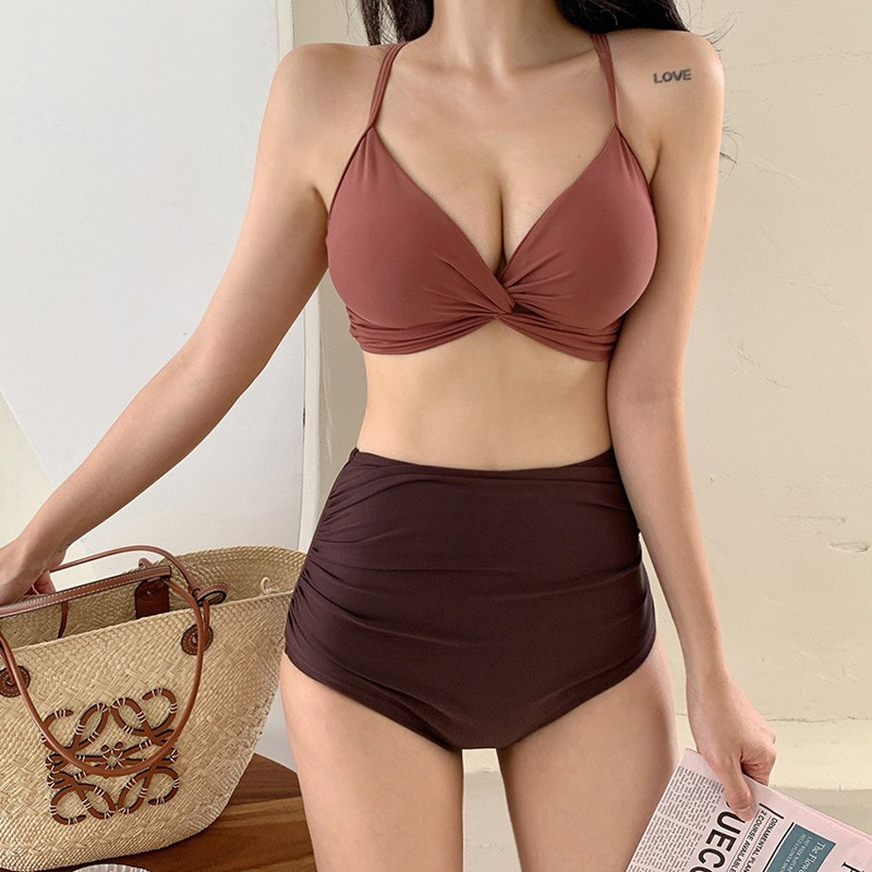 Bikini xoắn phối màu dễ thương