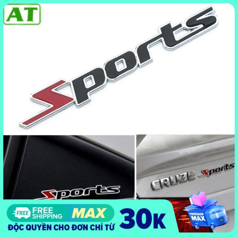 Tem Chữ Sports 3D Thể Thao Hợp Kim Nhôm Dán Trang Trí Ô Tô Xe Hơi