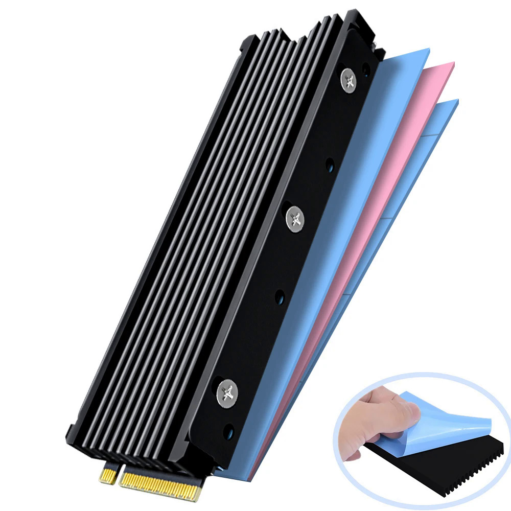 M.2 2280 ssd tản nhiệt hỗ trợ ps5 pc, jeyi nvme ngff 2280 ssd hai mặt tản nhiệt làm mát với nhiệt silicone miếng mát