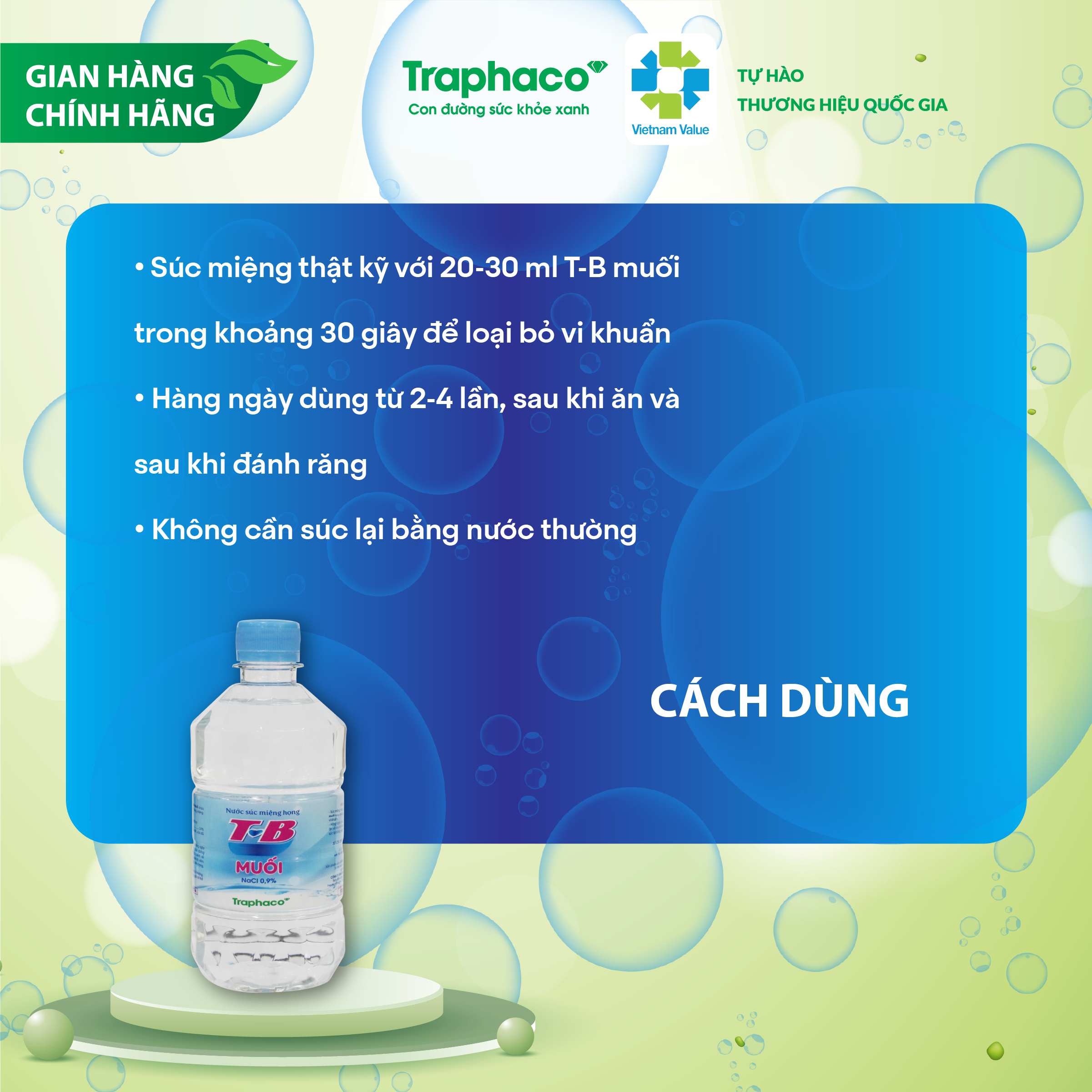 NƯỚC SÚC MIỆNG TB MUỐI - COMBO 5 CHAI