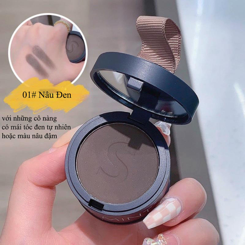 Phấn che khuyết điểm tóc sweet mint tạo hiệu ứng làm dày tóc nâu và đen, phấn phủ tóc thưa chất bột mịn dặm bạc chân tóc