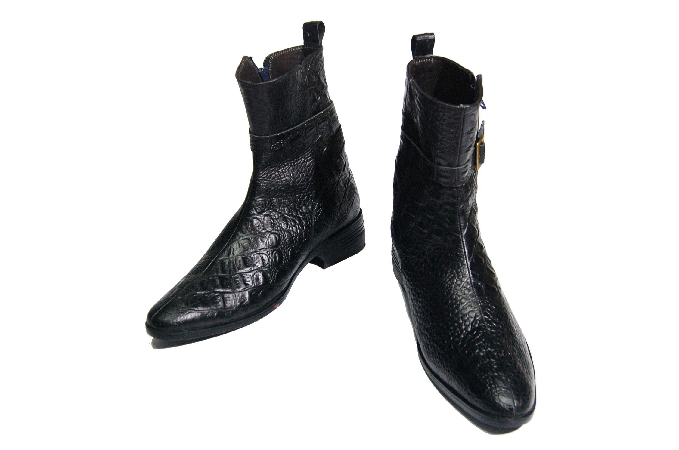 [HCM]Giày boot nam vân cá sấu da bò thật. Bảo hành 12 tháng.MS: B138
