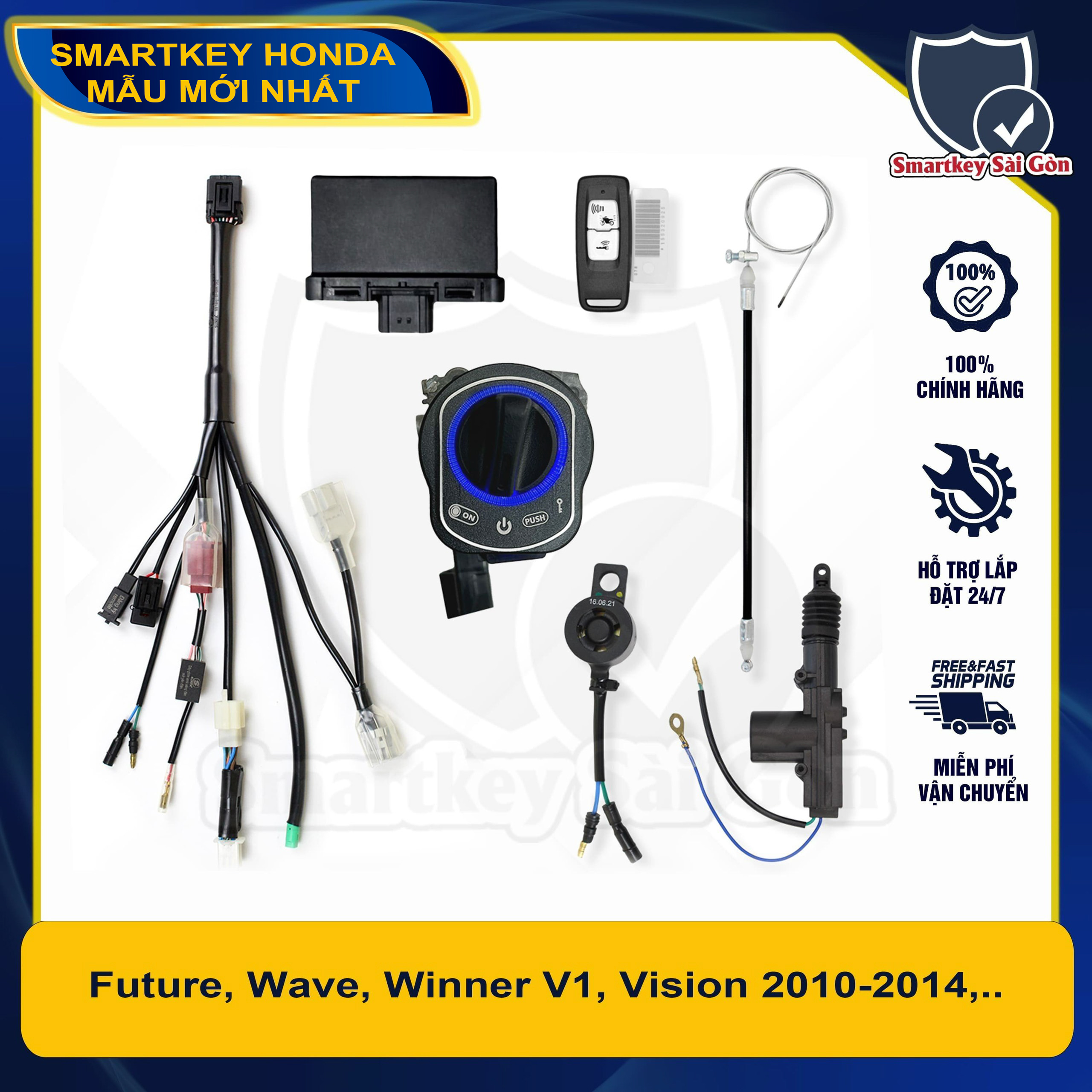 Smartkey Honda Mẫu Mới Nhất Dành Cho FUTURE,WAVE,WINNER V1,VISION 2010-2014,…
