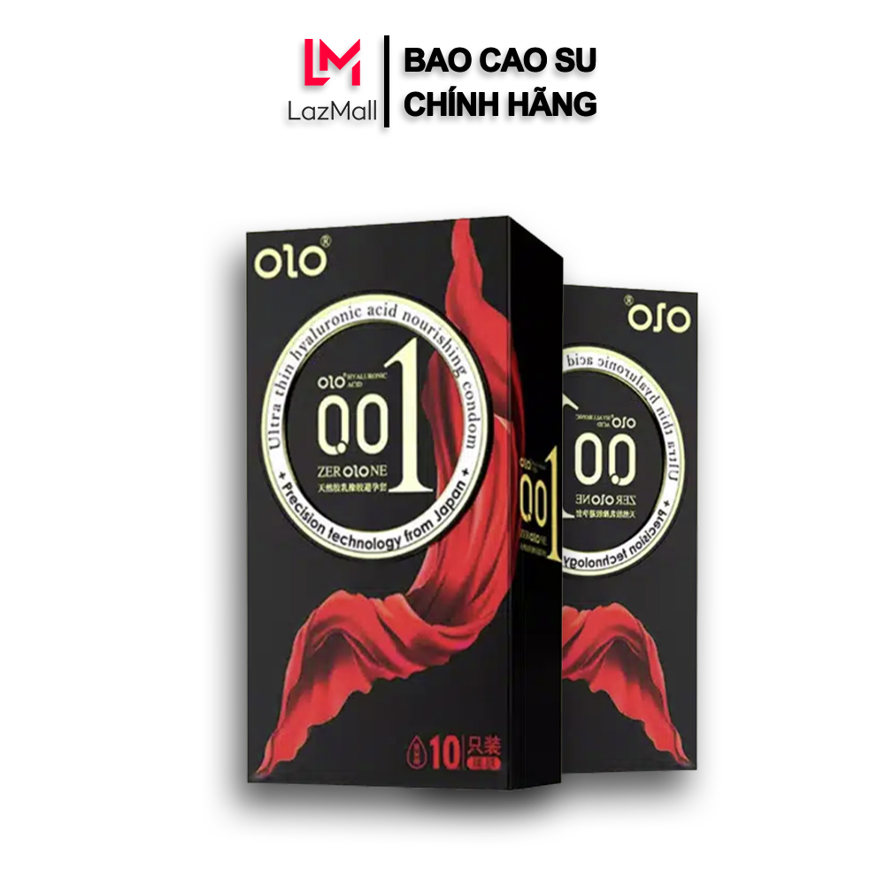 Bao cao su OLO Thin 001 mm Square Black, bcs siêu mỏng chống xuất tinh sớm kéo dài thời gian