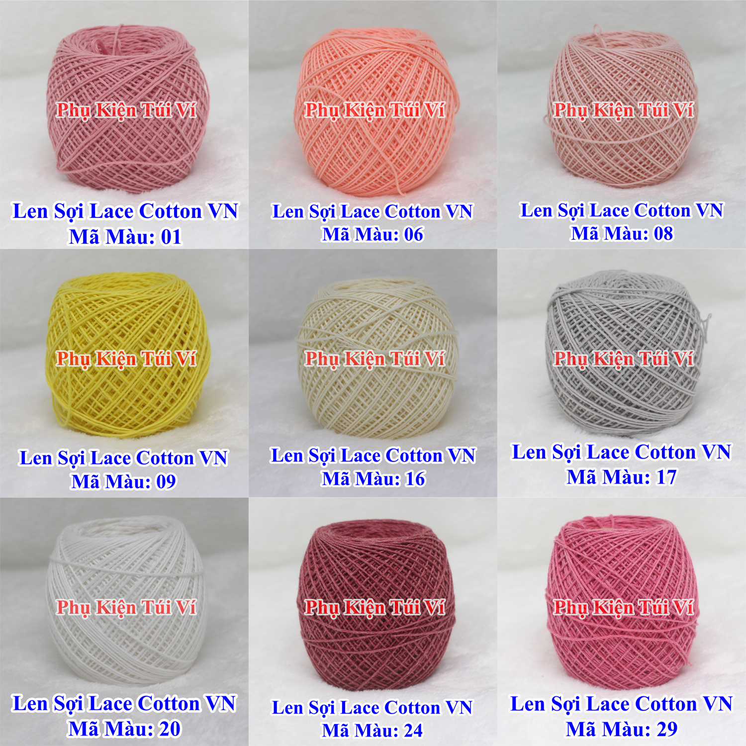 Sợi lace cotton Việt Nam 50gr/cuộn