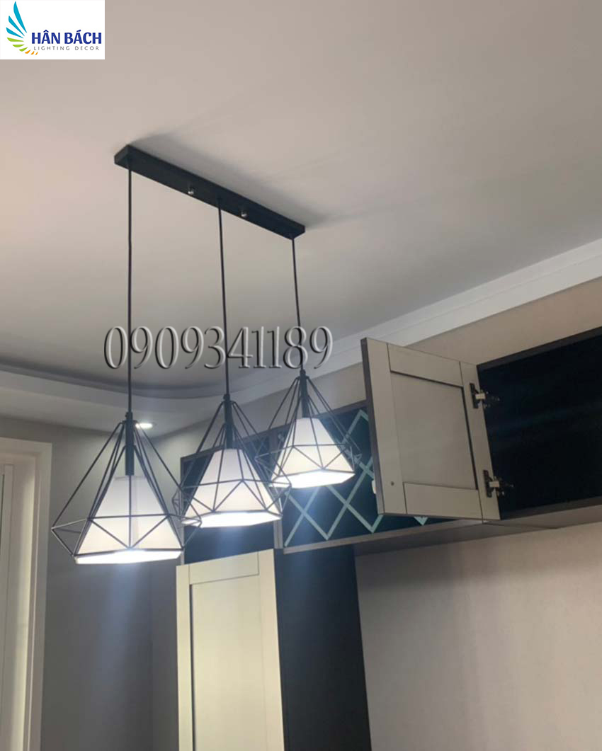 [HCM]đèn thả 3 kim cương đã bao gồm bóng LED đế thẳng