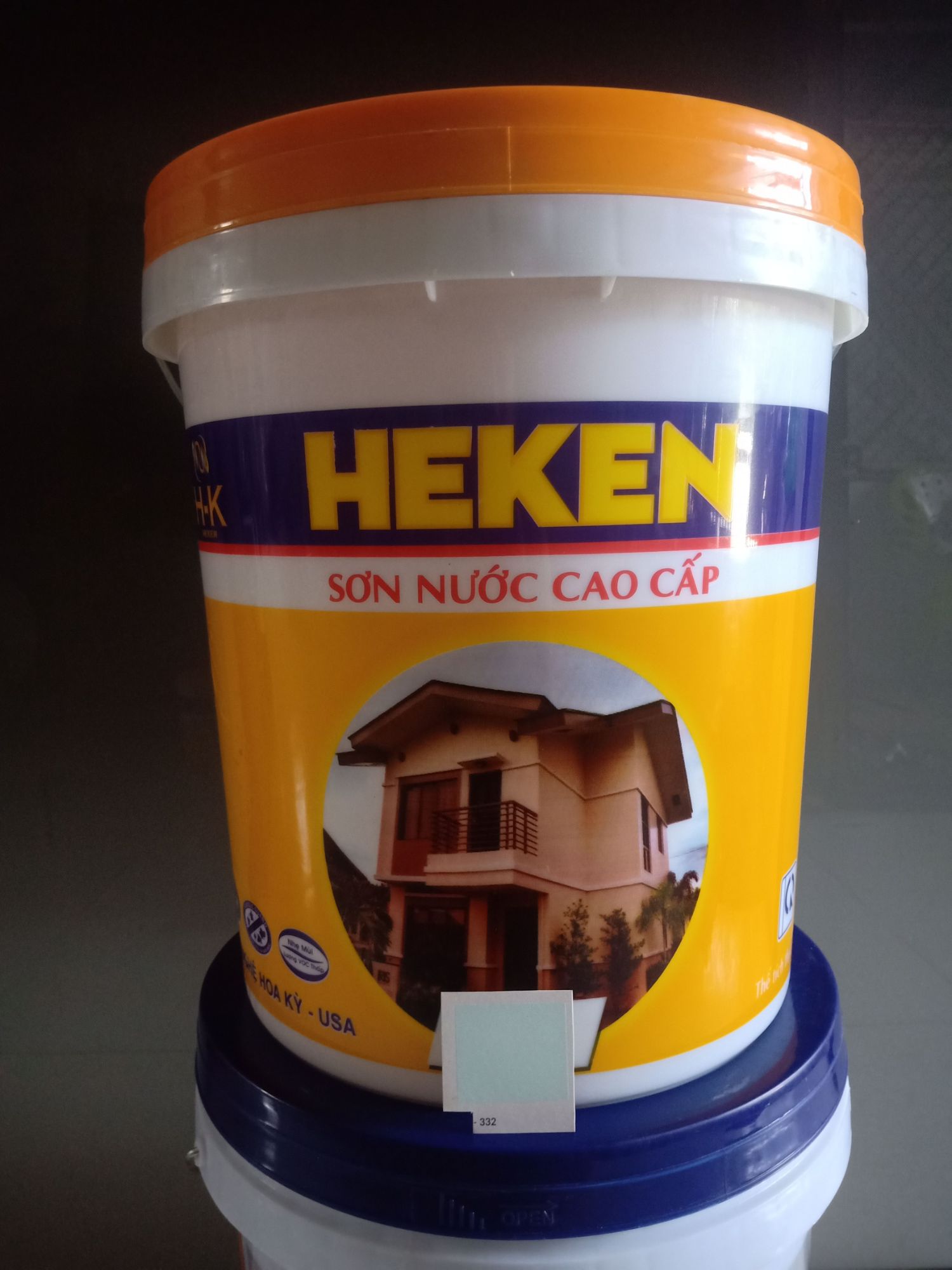 Sơn HEKEN nội thất màu xanh dương 18lít  (332) -(26 ký)