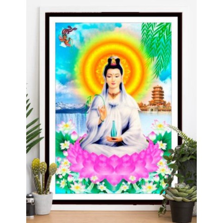 TRANH ĐÍNH ĐÁ Phật quan âm Bồ Tát 3 Chưa đính