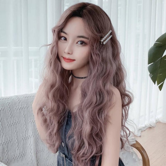Tóc giả đẹp ❤️FREESHIP❤️ Cả đầu xù dài 2 mái hất