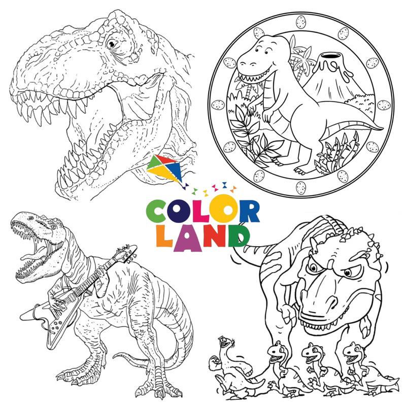 Vẽ và tô màu khủng long Bạo Chúa | Dinosaur Color Pages | 티라노사우루스 그리기 및  색칠하기 - YouTube