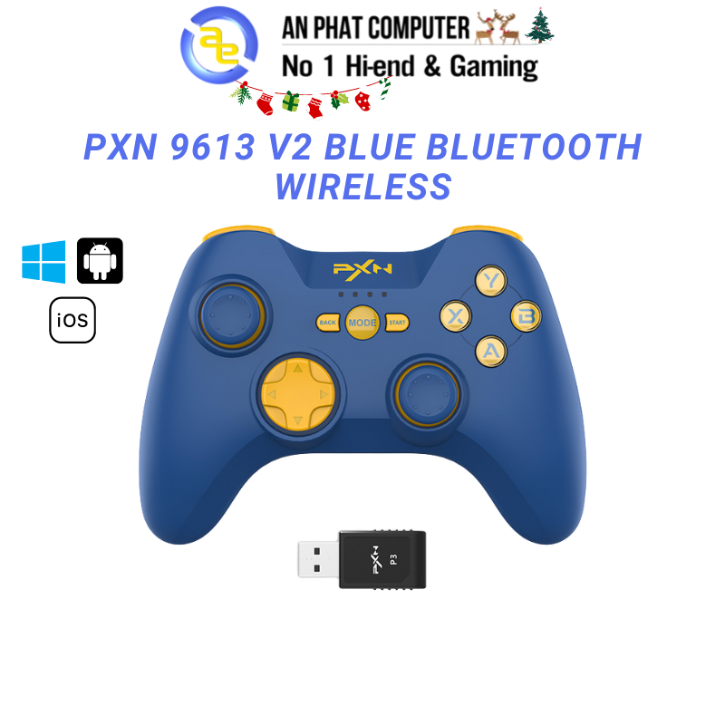 Tay cầm chơi game không dây PXN 9613 V2 Blue Bluetooth Wireless