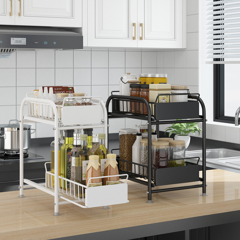 Kệ Ngăn Kéo Trượt 2 Tầng Đa Năng Thông Minh VANDO Để Bàn Nhà Bếp Nhà Tắm