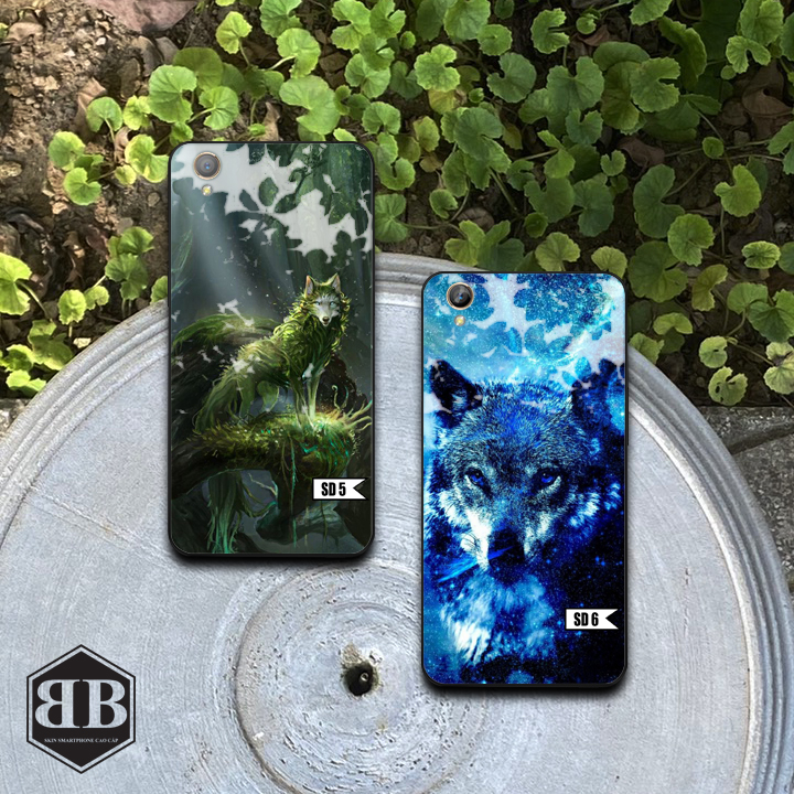 Ốp lưng kính cường lực Oppo A37 ( Neo 9 ) hình sói