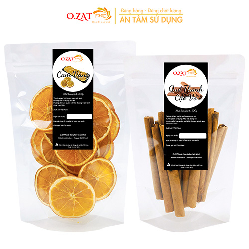 Trà cam vàng quế loại 1 o.zat food cam 100g - quế 50g -100g- cam nguyên miếng không bể