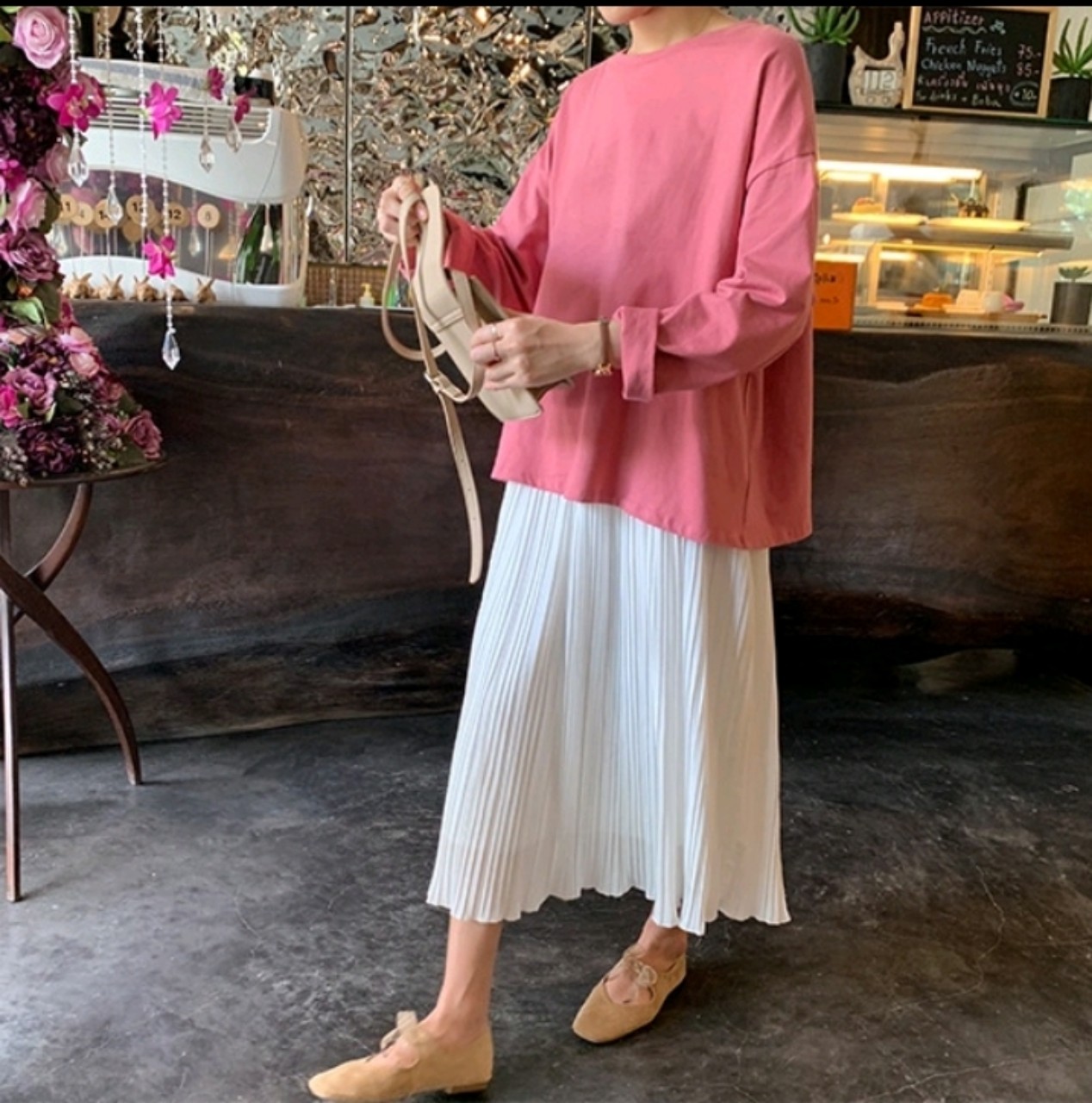 Pullover plain long sleeved pink pullover plain long sleeved pink
