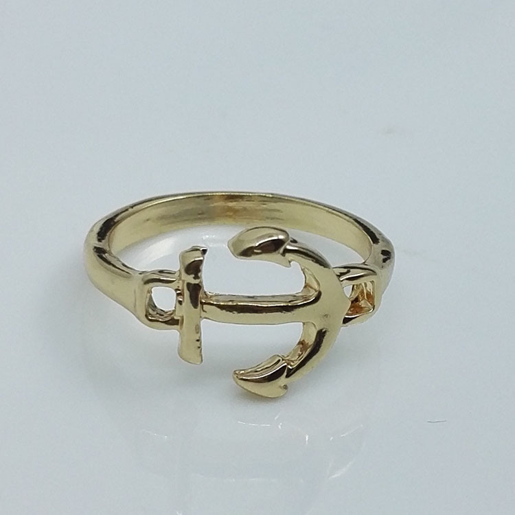 Nhẫn logo mỏ neo, mẫu đơn giản, RA003