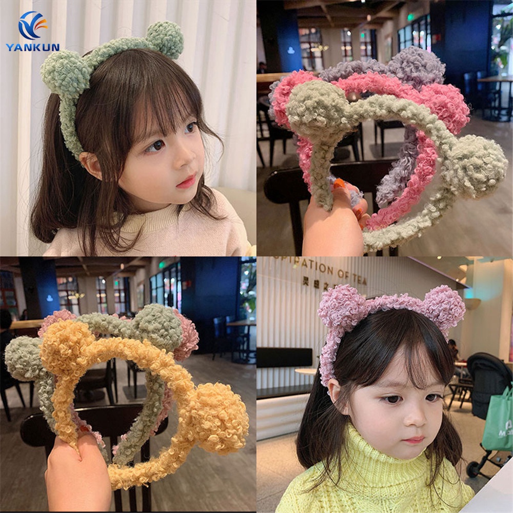 Bờm tóc - Băng đô bờm cotton phối tai gấu thời trang Hàn Quốc