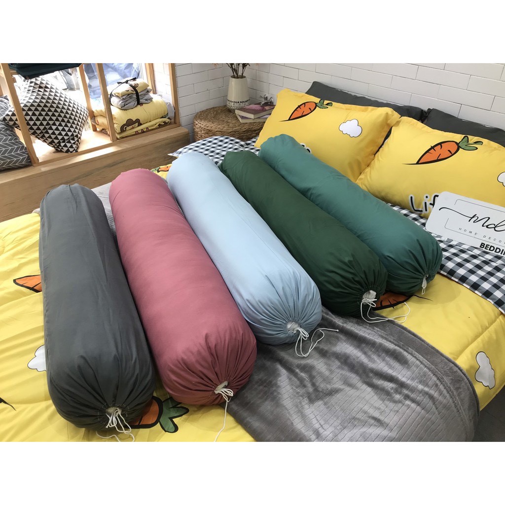 Vỏ gối ôm Cotton tici, Cotton poly size 35x100cm chất dày mát.