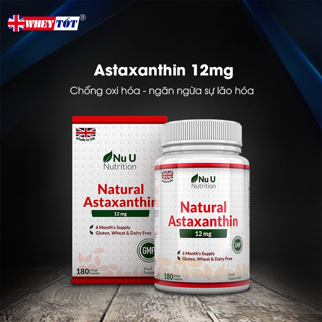 Nu U Nutrition Natural Astaxanthin 12mg 180 Viên