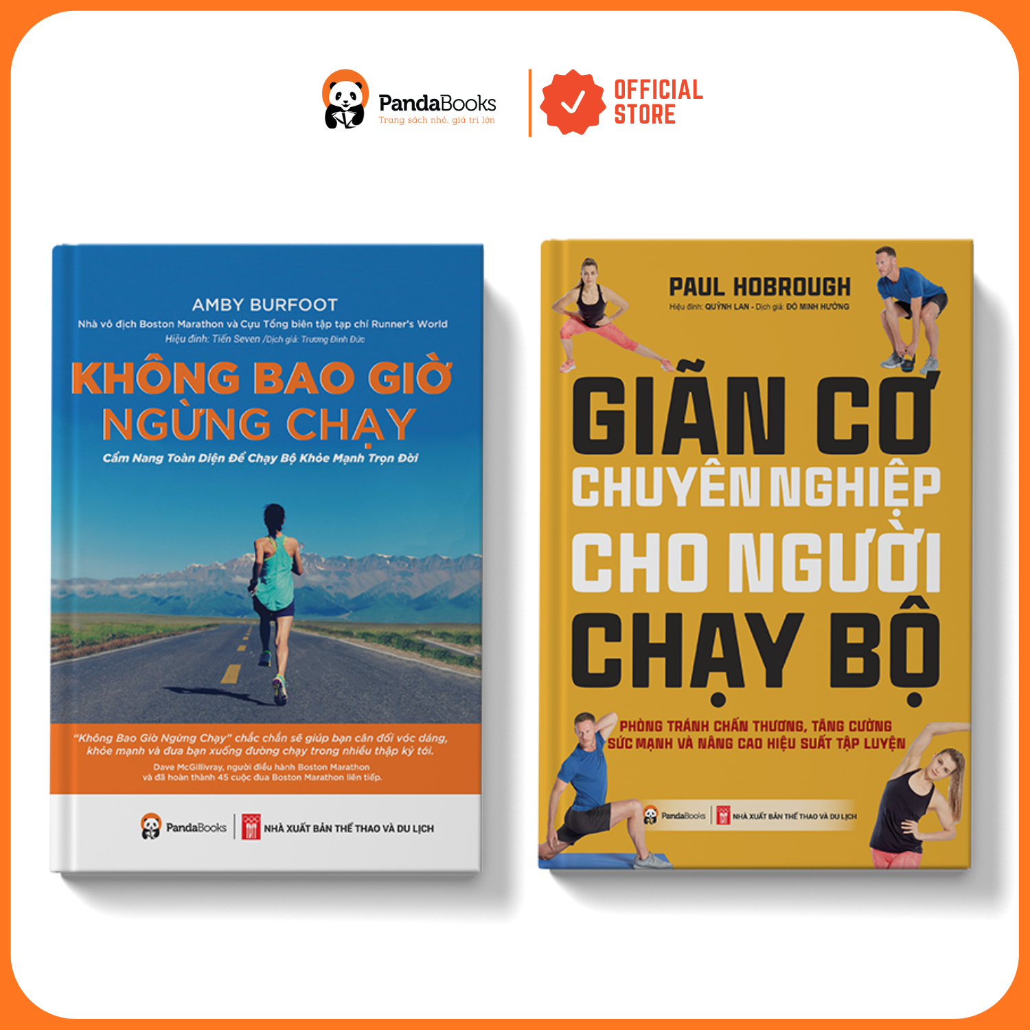Sách - Combo 2 cuốn Không bao giờ ngừng chạy + Giãn cơ chuyên nghiệp cho người chạy bộ