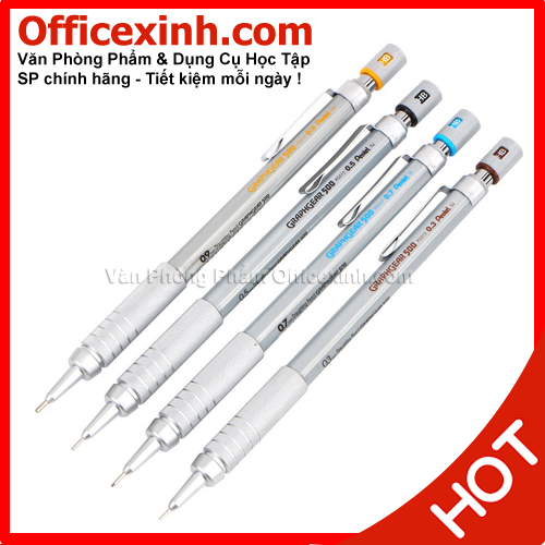 Bút chì bấm Pentel Graphgear 500 0.3mm [Tặng ruột chì 0.3]