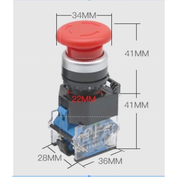 Nút nhấn dừng khẩn cấp LA38-11ZS giá rẻ phi 22mm [đơn tối thiểu 30k]