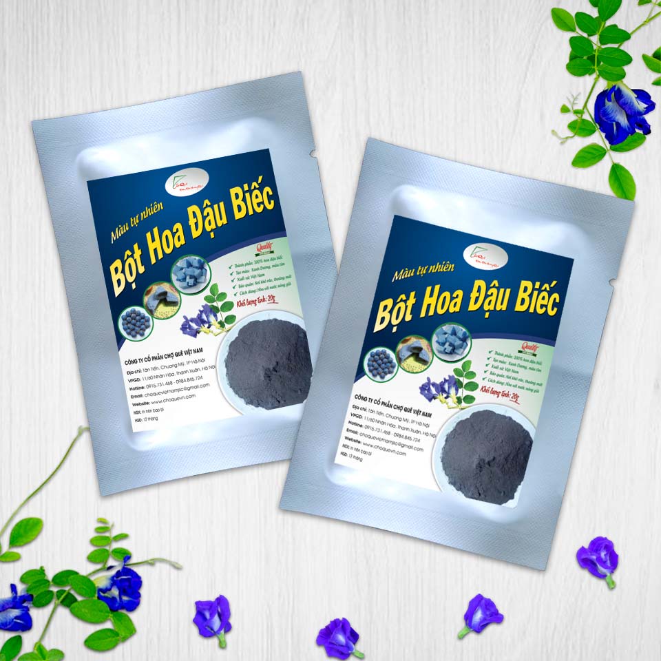 Bột Hoa Đậu Biếc 20g Chợ Quê