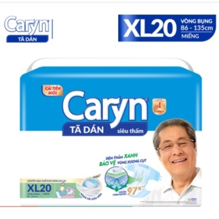 Tã bỉm dán người lớn caryn siêu thấm size xl 20 miếng