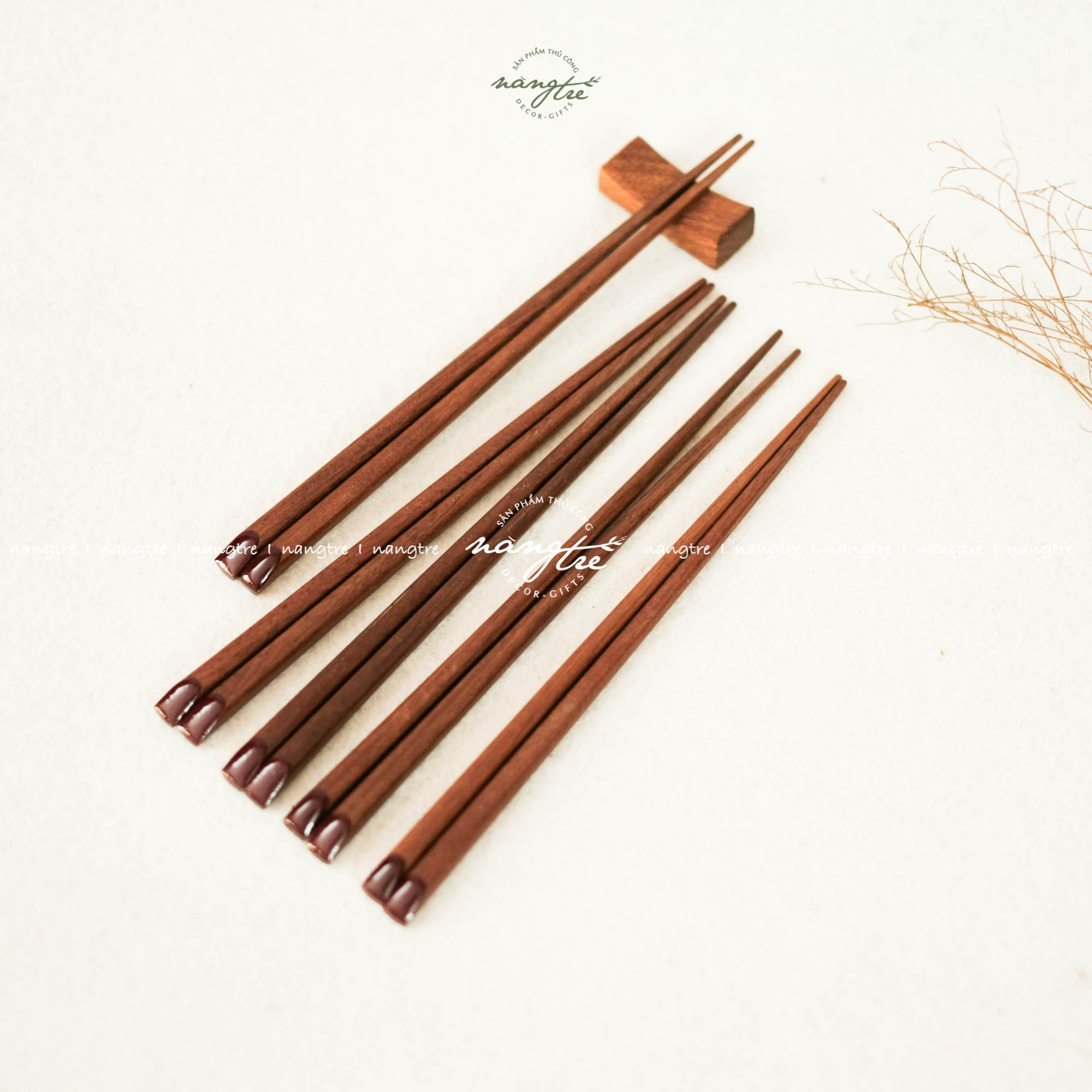 [HCM]Bộ 5 Đôi đũa gỗ tự nhiên