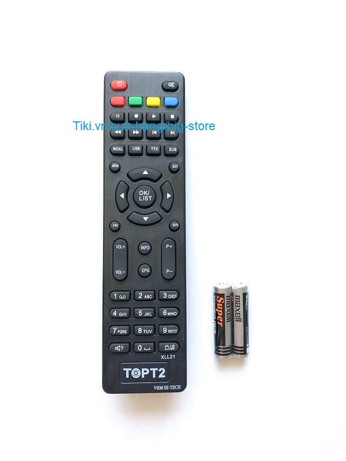 Remote điều khiển đầu thu tv truyền hình mặt đất top t2