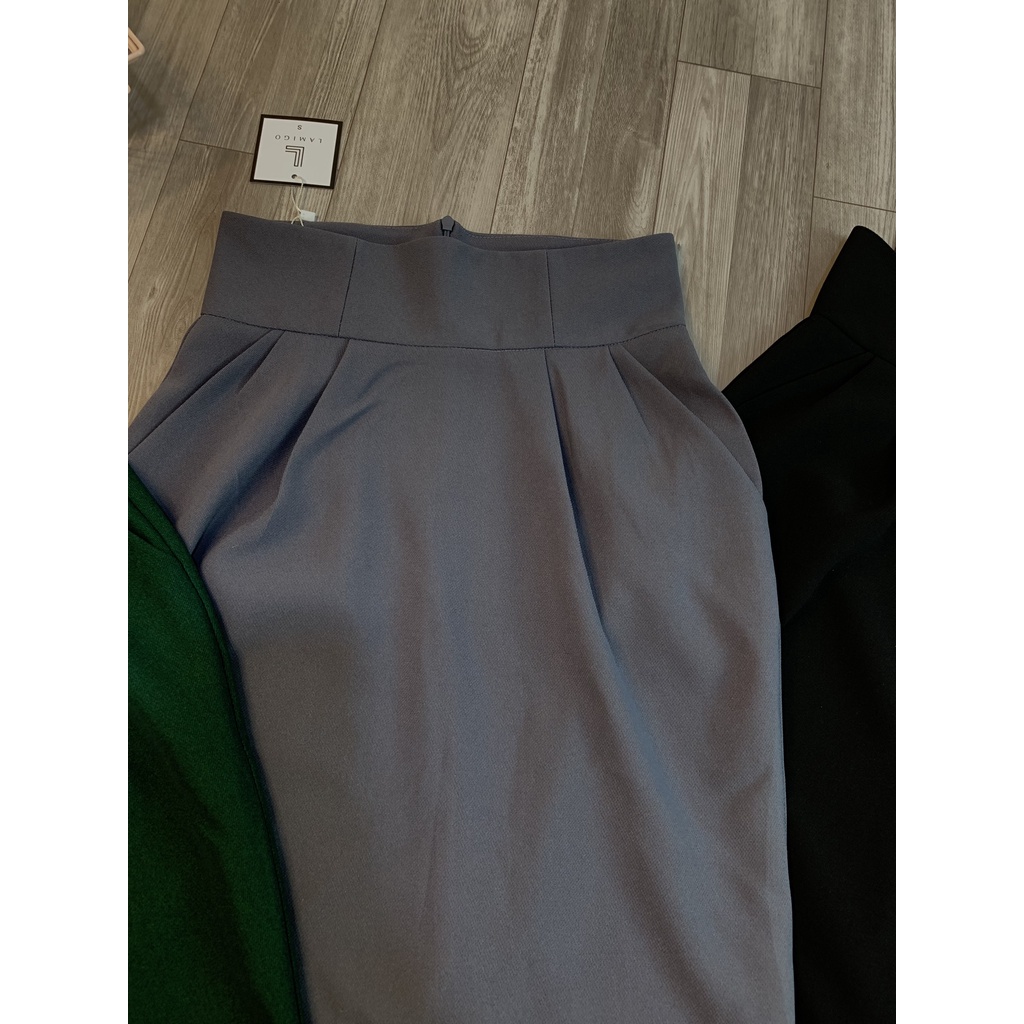 Chân váy midi dáng bom bản cạp to 161